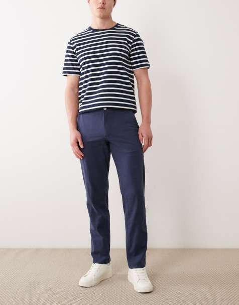 Jack & Jones linen mix pants in navy - view 1