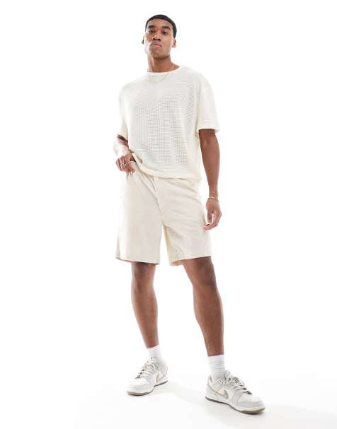 Jack & Jones linen mix short in cream - view 1