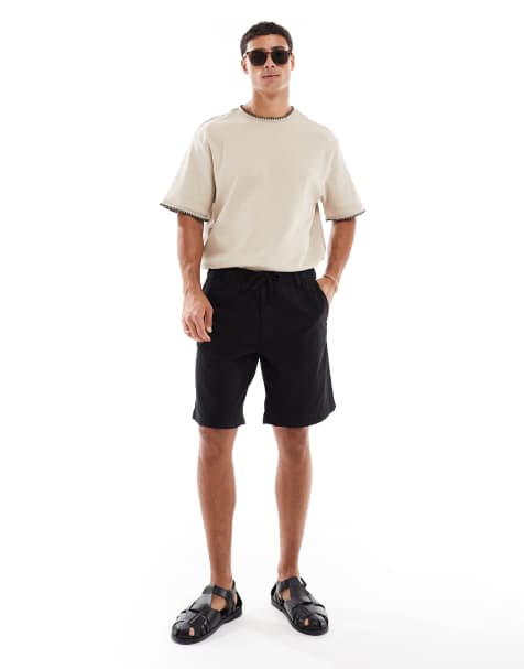 Jack & Jones linen-mix shorts in black - view 1