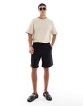 [Jack & Jones] Jack & Jones linen-mix shorts in black M Black