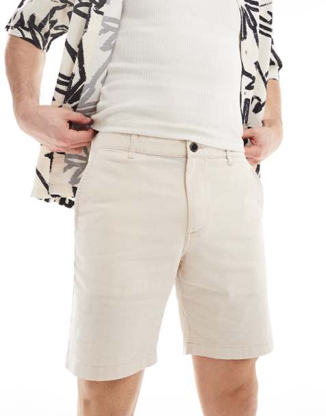 Jack & Jones linen mix shorts in cream - view 1
