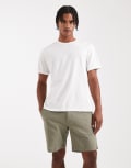 [Jack & Jones] Jack & Jones linen mix shorts in green XL Deep Lichen