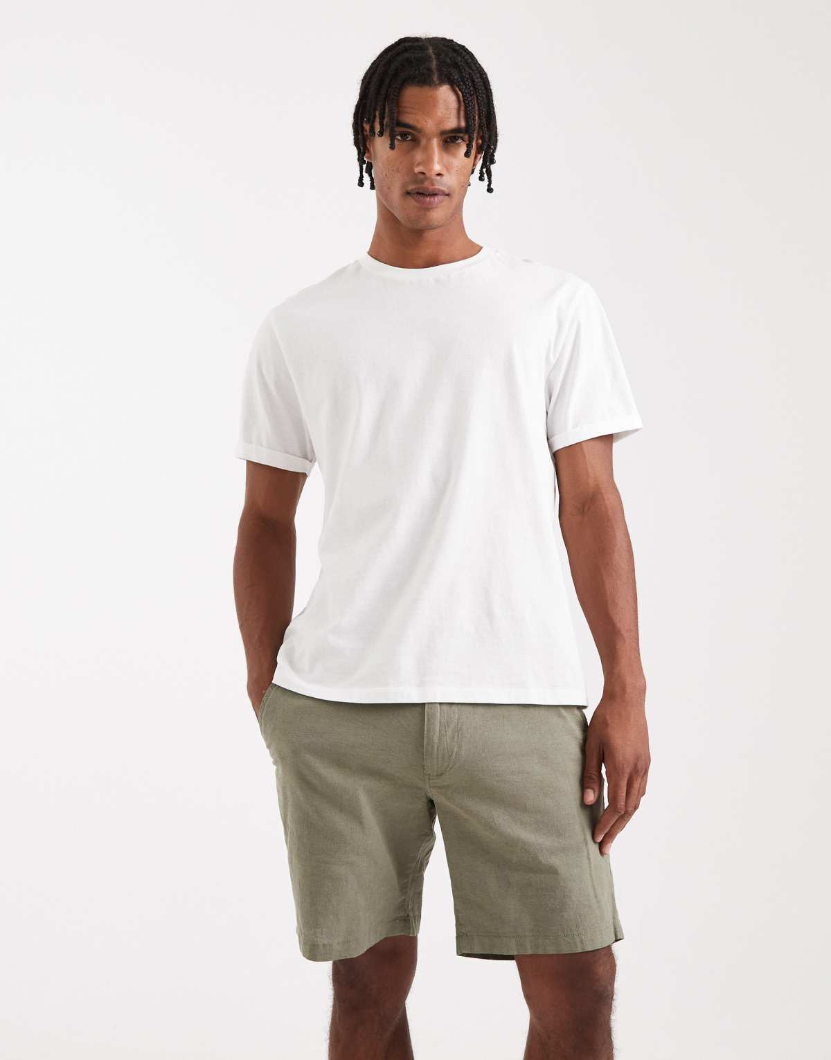 Jack & Jones linen mix shorts in green