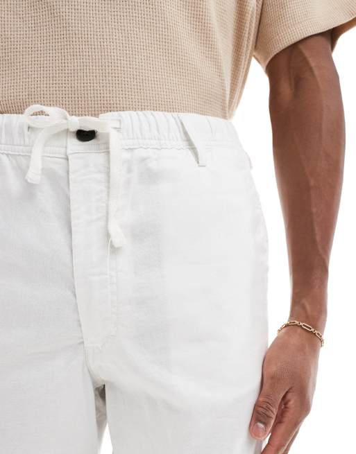 Jack & Jones linen mix shorts in white
