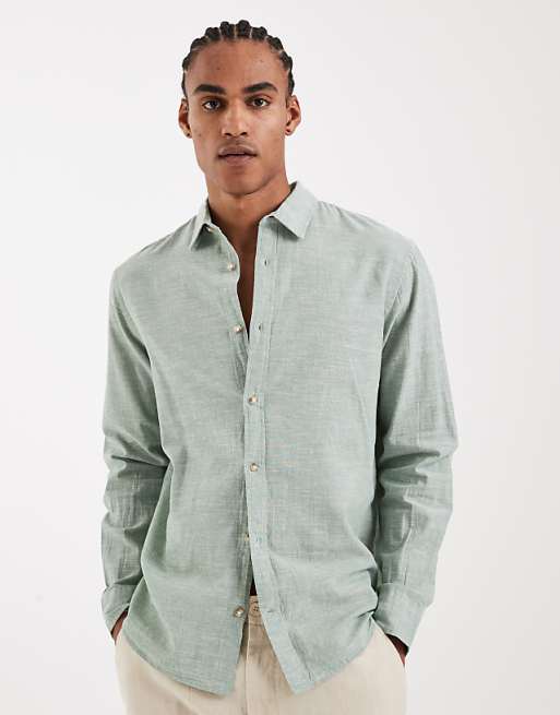 Jack & Jones linen shirt in light green