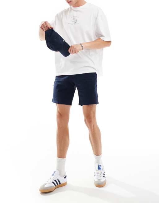 Jack & Jones - Linnenmix chinoshort in marineblauw, 3 van 5