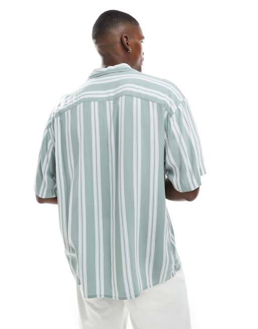 Jack & Jones – Ljusgrön, randig skjorta med korta ärmar och platt krage, 4 av 4