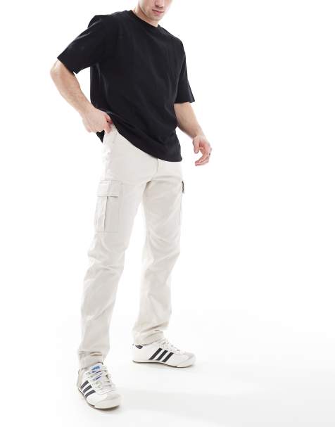 Jack & Jones – Locker geschnittene Cargohose in Beige - view 1