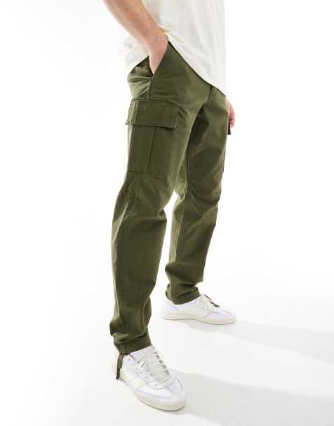 Jack & Jones – Locker geschnittene Cargohose in Khaki - view 1