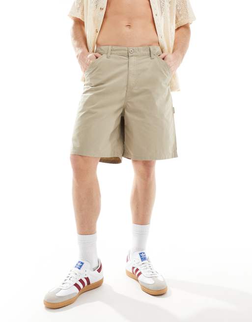 Jack & Jones – Locker geschnittene Carpenter-Shorts in gebrochenem Weiß