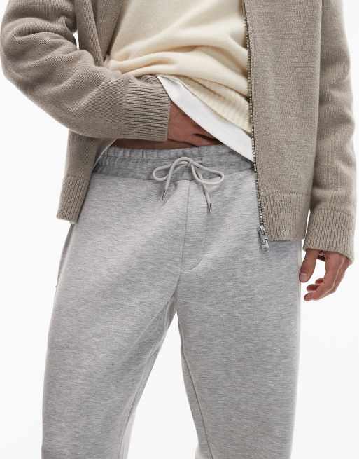 Jack & Jones – Locker geschnittene Jogginghose in Grau meliert aus Stoff in Neopren-Optik, 2 von 5