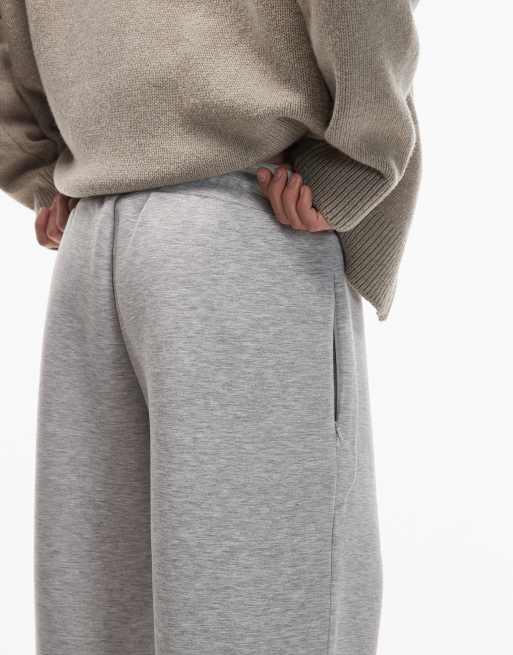 Jack & Jones – Locker geschnittene Jogginghose in Grau meliert aus Stoff in Neopren-Optik, 4 von 5