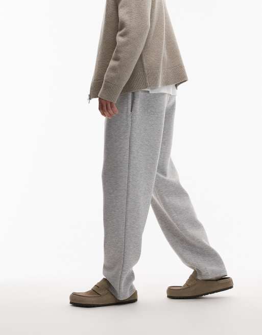 Jack & Jones – Locker geschnittene Jogginghose in Grau meliert aus Stoff in Neopren-Optik, 5 von 5