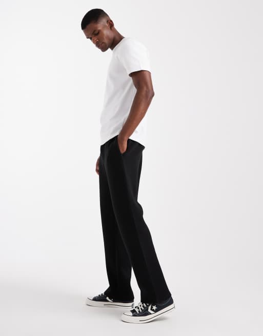 Jack & Jones – Locker geschnittene Jogginghose in Schwarz aus Stoff in Neopren-Optik, 3 von 5