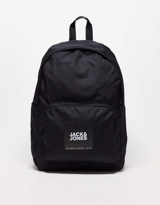 Jack & Jones logo backpack in black | ASOS