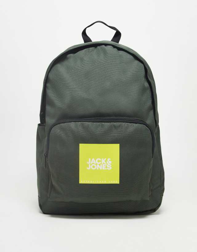 Jack & Jones logo backpack in khaki