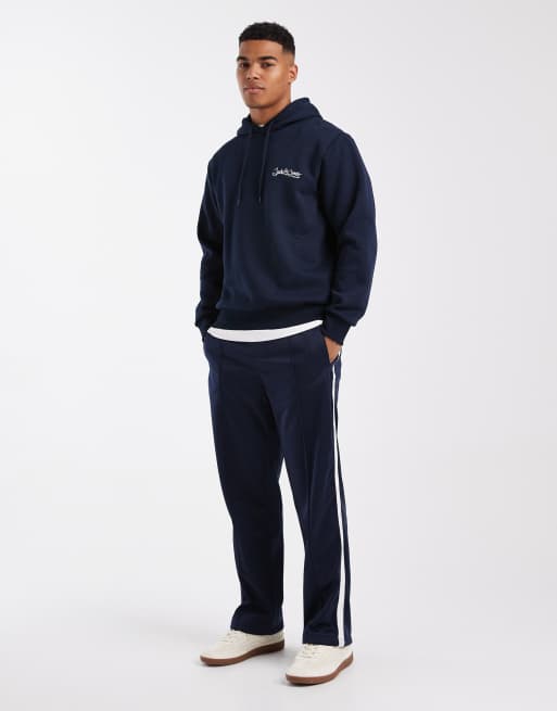 Jack & Jones logo hoodie in navy | ASOS