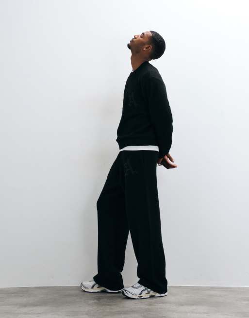 Jack & Jones logo knit joggers in zwart, 2 van 5