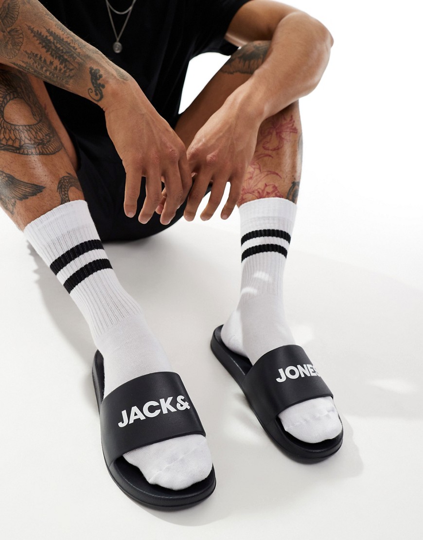 Jack & Jones Logo Slides In Black