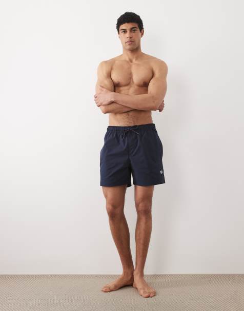 Jack & Jones logo swim shorts in navy - view 1