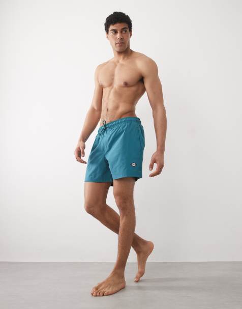 Jack & Jones logo swimshorts in green blue - view 1