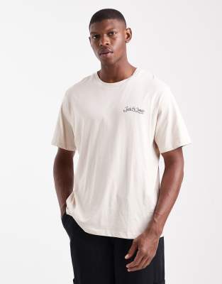 Jack & Jones Logo T-shirt In Neutral