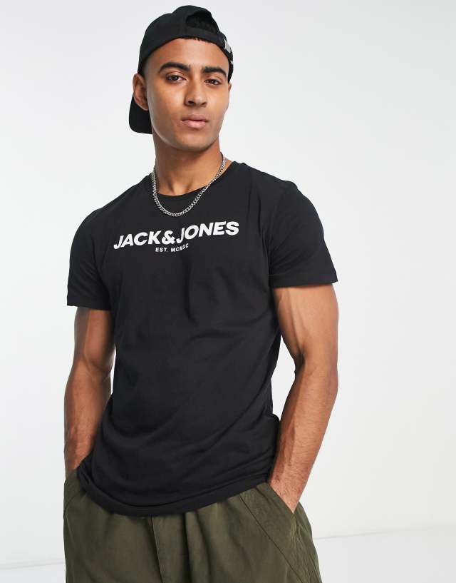 Jack & Jones logo t-shirt in black