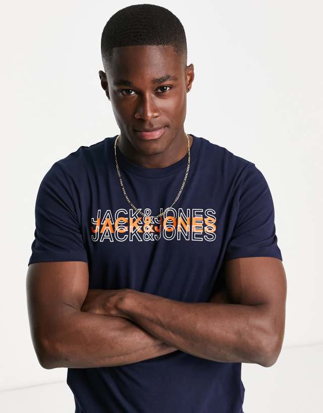 Jack & Jones logo t-shirt in navy