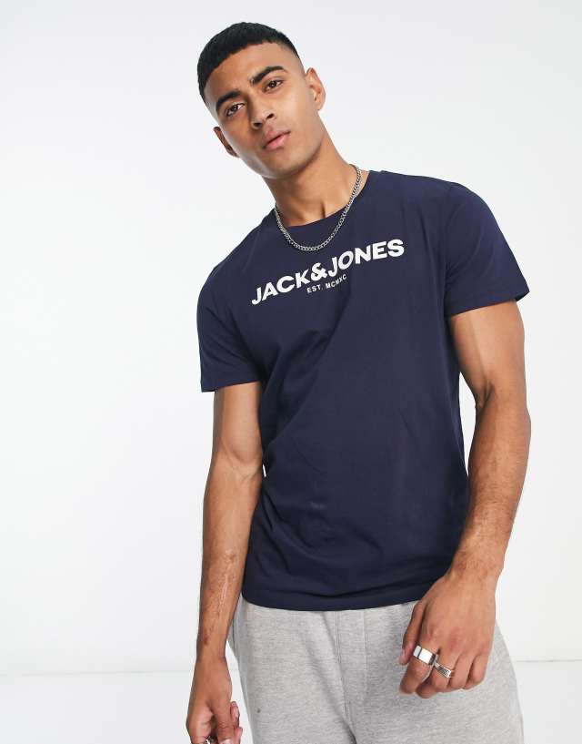 Jack & Jones logo t-shirt in navy