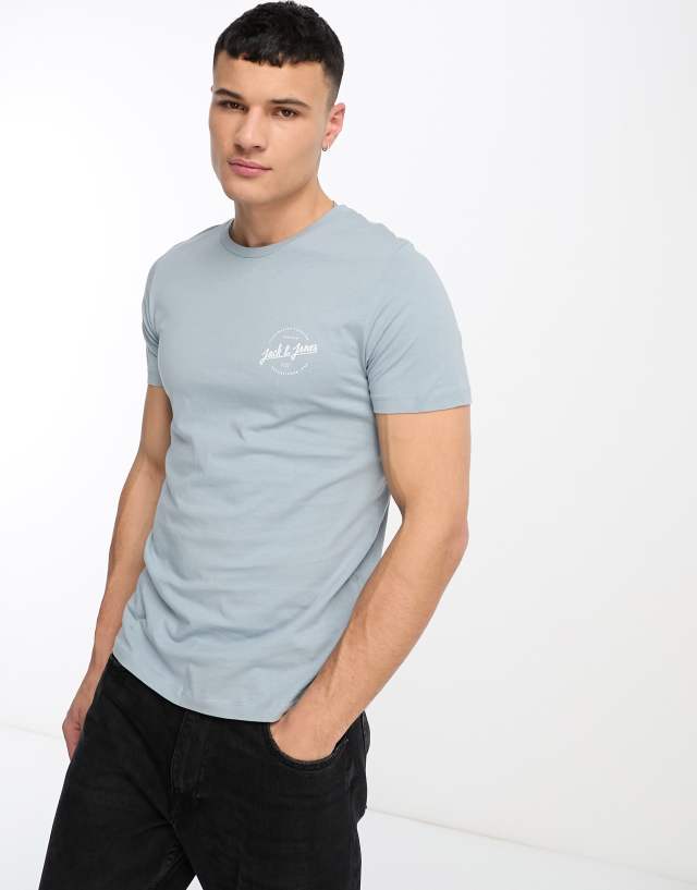 Jack & Jones logo t-shirt in pale blue