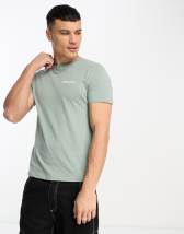 Hollister iconic large logo dip dye t-shirt slim fit in white to black, ASOS