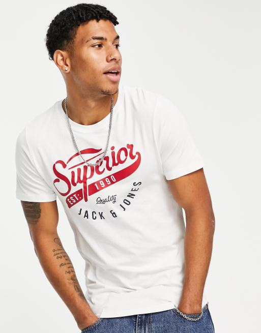 Jack & Jones logo t-shirt in white | ASOS