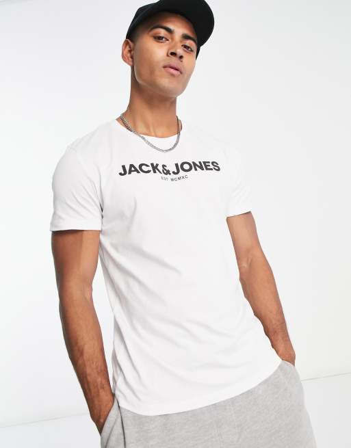 Jack and jones white best sale t shirt