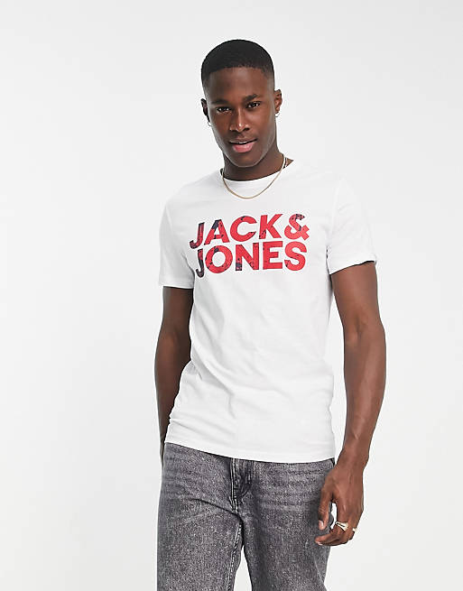 Jack & Jones logo t-shirt in white | ASOS