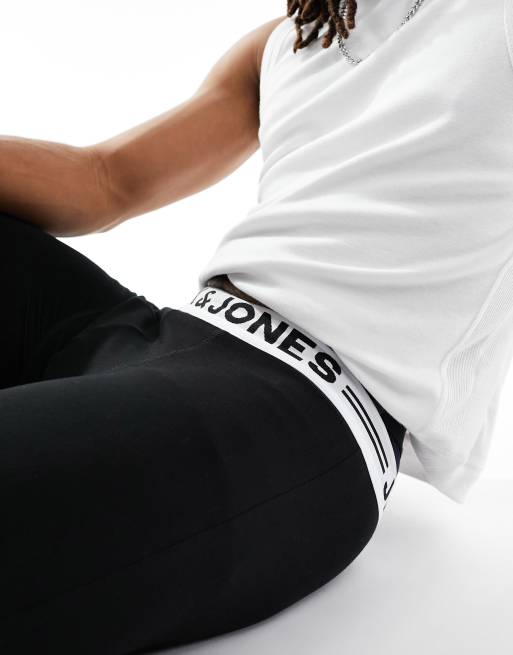 Jack & Jones long johns with logo waistband in black