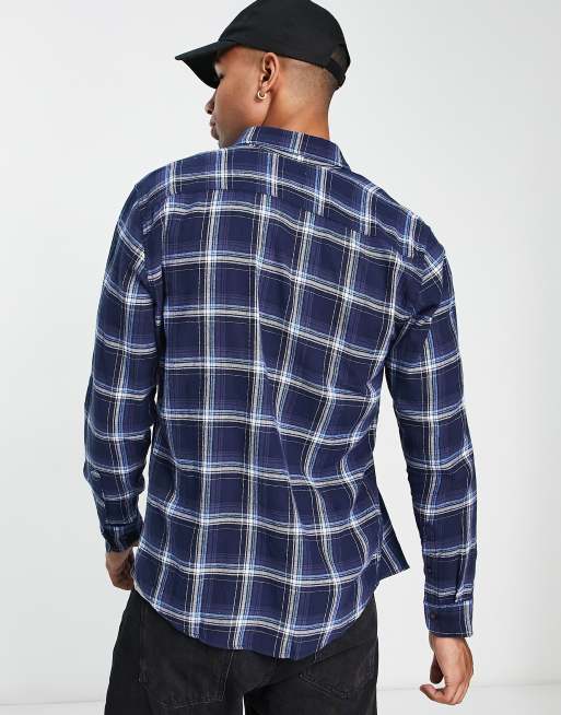 Jack & Jones long sleeve check shirt in navy, 2 of 4