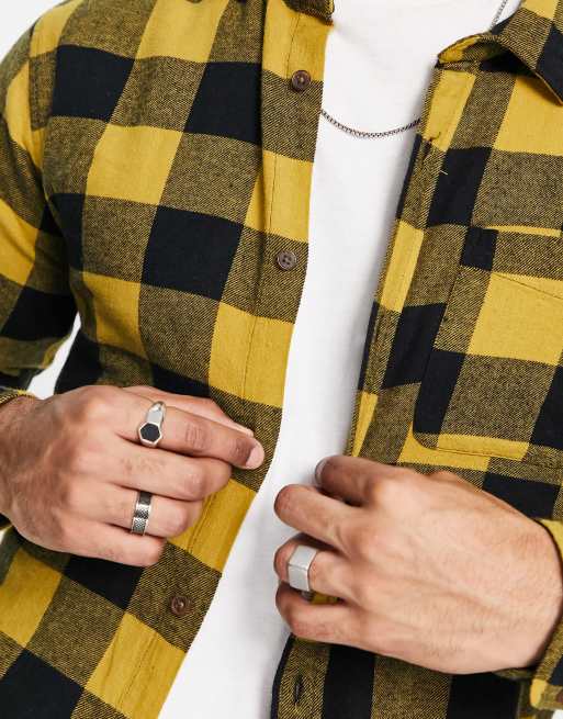 Black and discount yellow flannel jacket