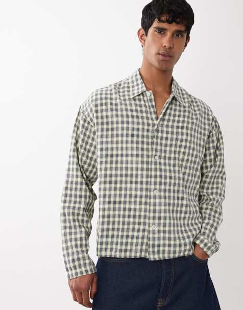 Jack & Jones long sleeve cotton shirt in yellow check - view 1