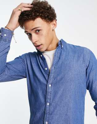 jack and jones blue denim shirt