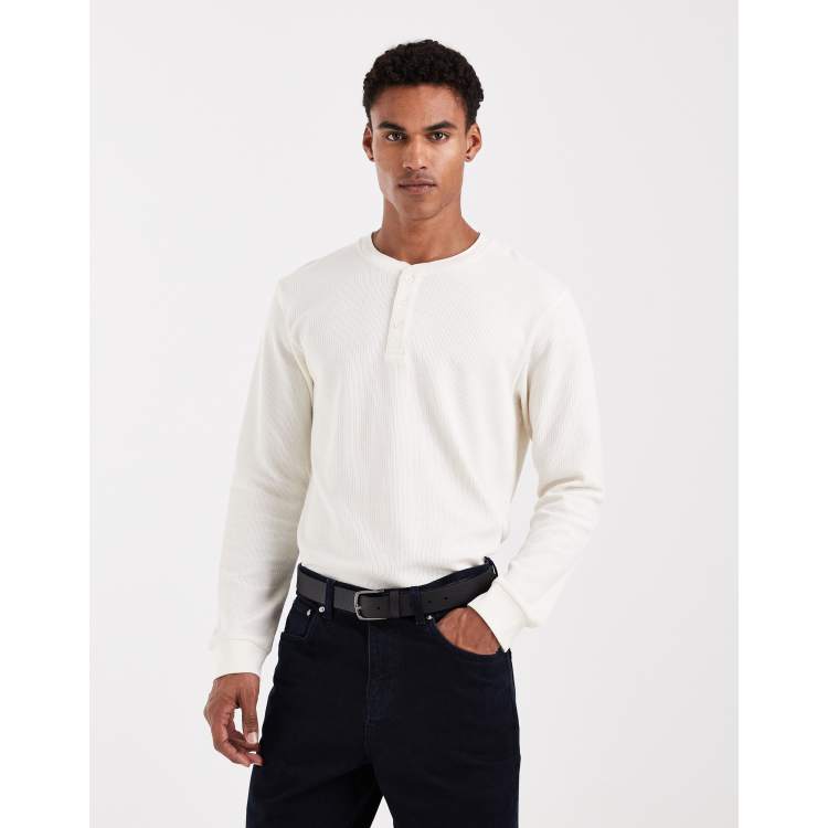 ANCELLM HENLEY RIB LS T-SHIRT （CREAM） ANCELLM - HENLEY RIB LS T-SHIRT/CREAM | NapsNote