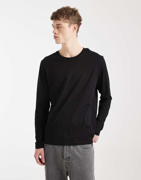 Jack & Jones long sleeve t-shirt in black