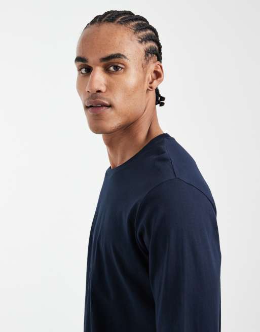 Jack & Jones long sleeve T-shirt in navy, 4 of 5