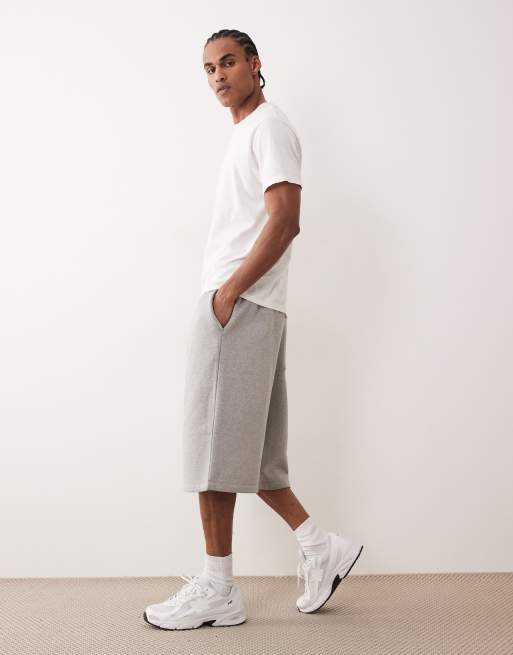 Jack & Jones longline sweat shorts in grey, 3 of 5