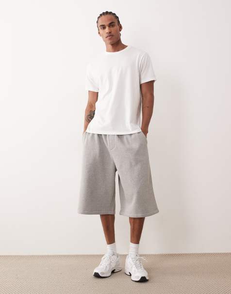 Jack & Jones longline sweatshirt fabric shorts in gray - view 1