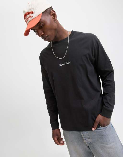 Jack & Jones Longsleeved t-shirt in black, 4 of 7