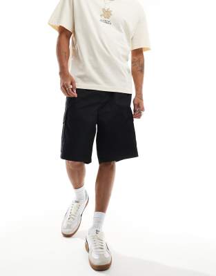 Jack & Jones Loose Cargo Shorts In Black