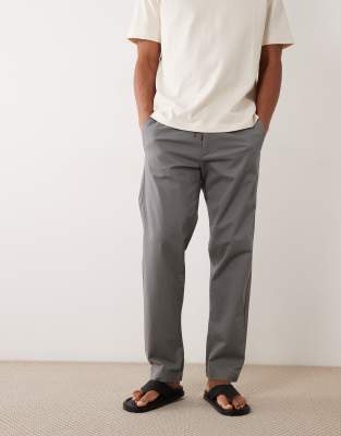 Jack & Jones Loose Chino Pants In Gray