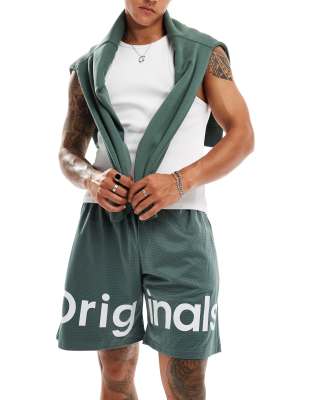 Jack & Jones Loose Fit Basketball Short In Green