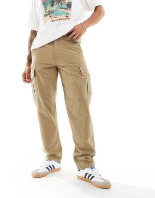 Jack & Jones Jack & Jones loose fit cargo trouser in beige-Neutral