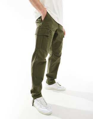 Jack & Jones Jack & Jones loose fit cargo trouser in khaki-Green